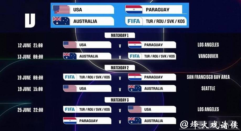 2026世界杯决赛比赛时间安排